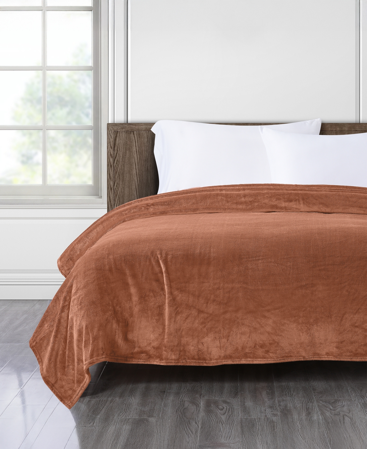 Chalet Decor Velvety Soft Plush Blanket, King In Brown