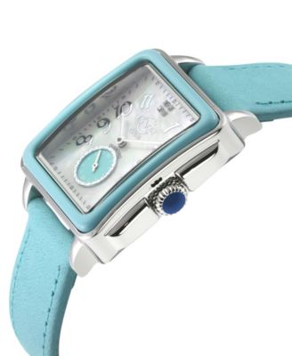Women's Bari Viva Teal Blue Leather Strap Watch, 34mm
