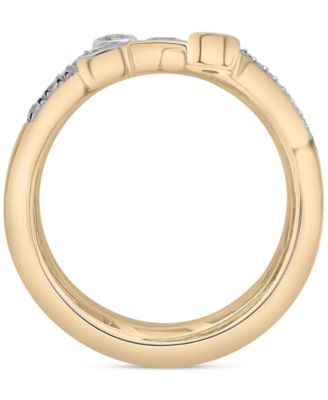 Diamond Bezel Wrap Ring (1/2 ct. t.w.) in 10k Gold, Macy's Exclusive