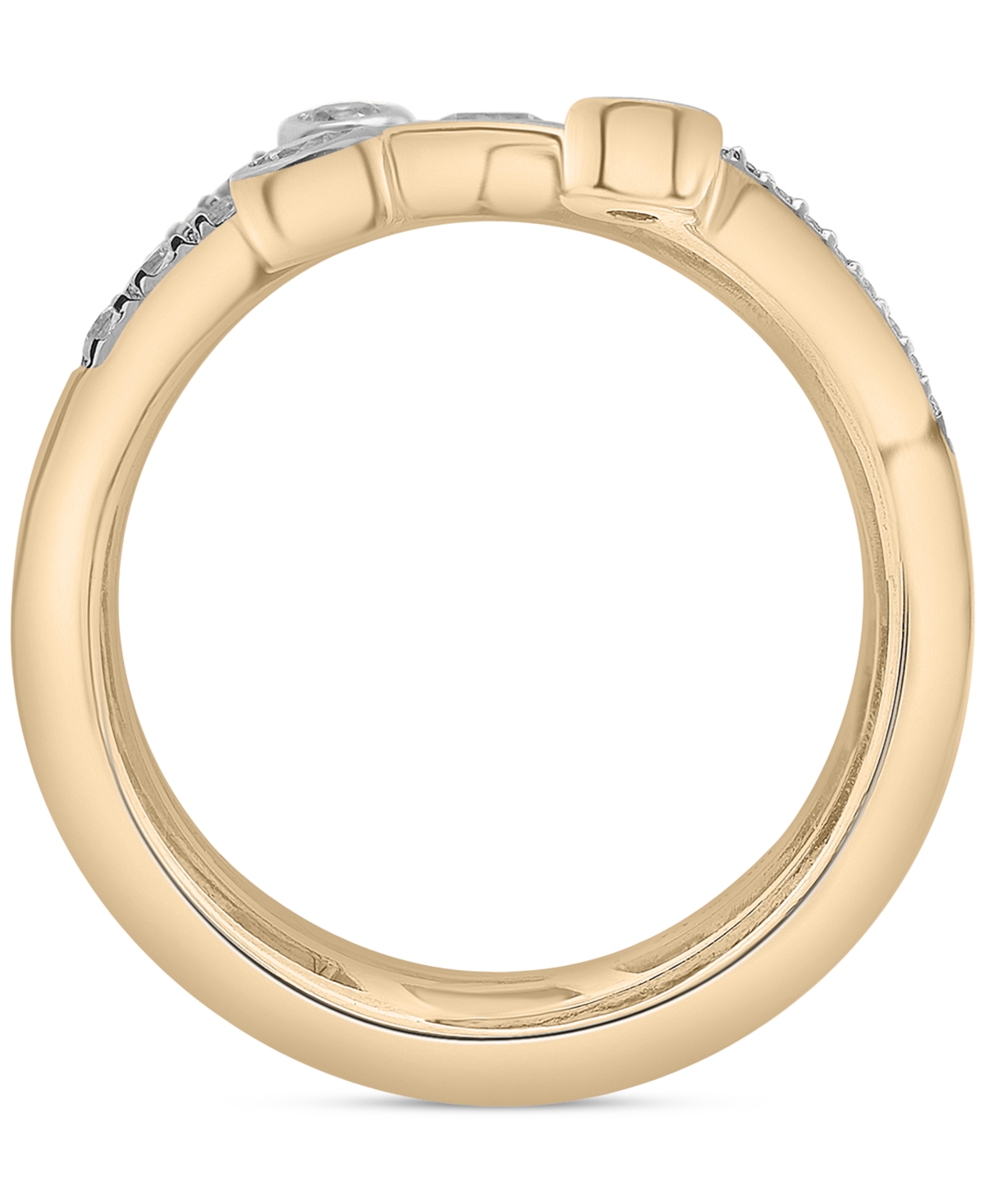 Wrapped Diamond Bezel Wrap Ring (1/2 Ct. T.w.) In 10k Gold, Macy's Exclusive In Gold