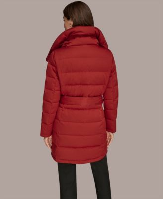 Women's Belted Asymmetric Puffer Coat