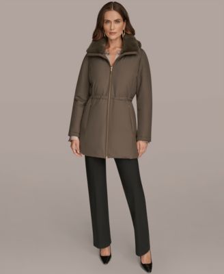 Women's Faux-Fur-Collar Short Puffer Coat