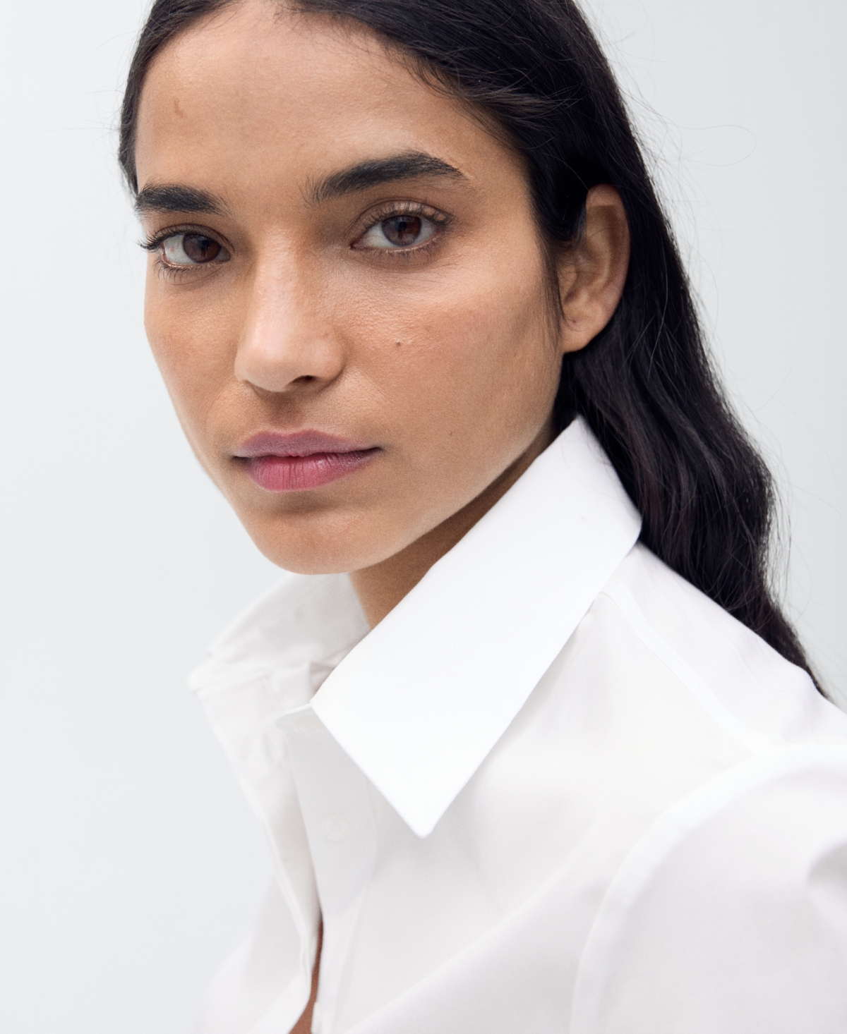 Mango Women's Fitted Cotton Shirt In White