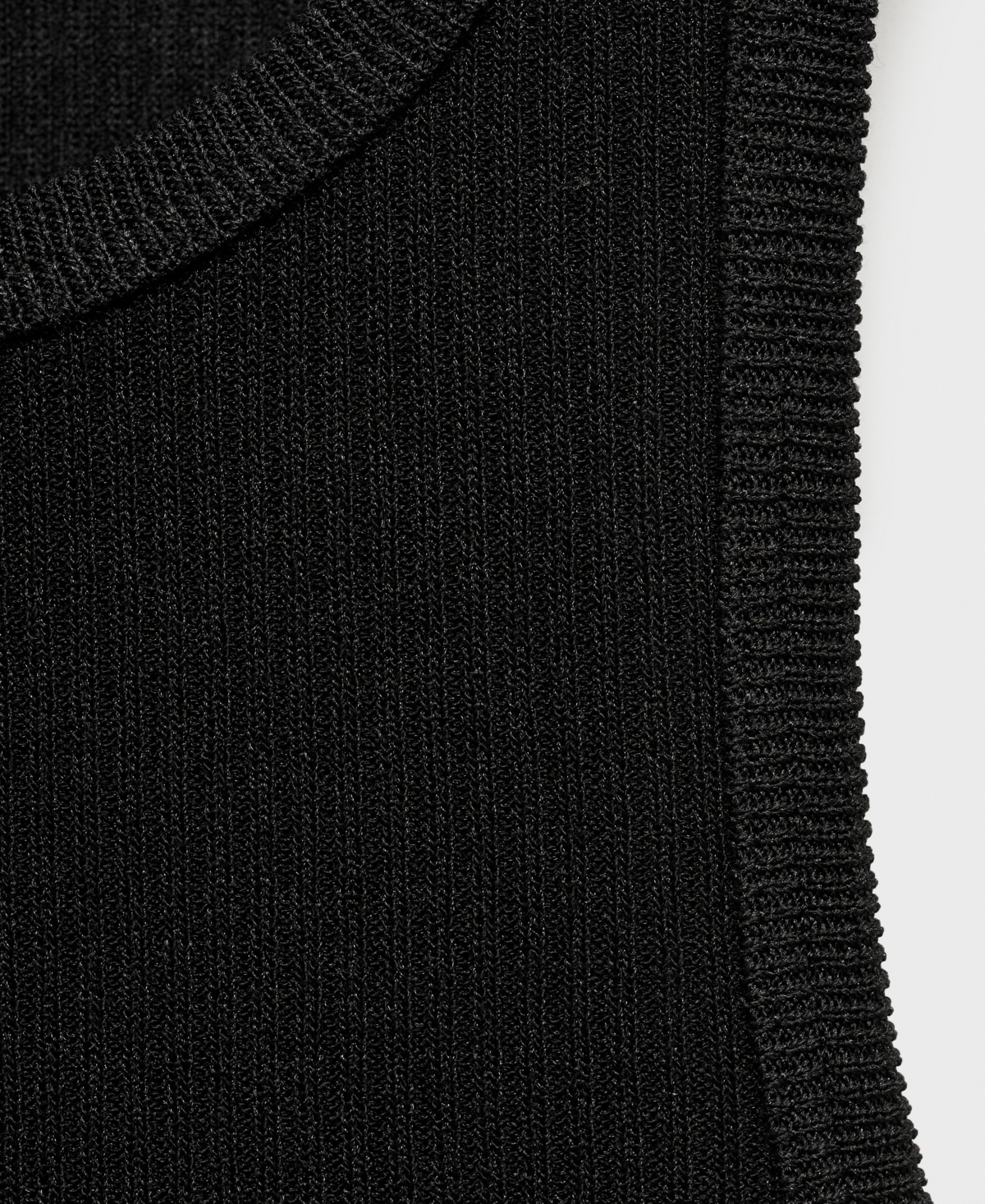 Mango Women's Fine Ribbed Knit Top In Black