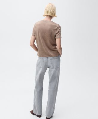 Women's V-Neck Linen T-Shirt