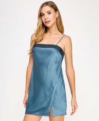 Juniors' Front Slit Skirt Short Dress