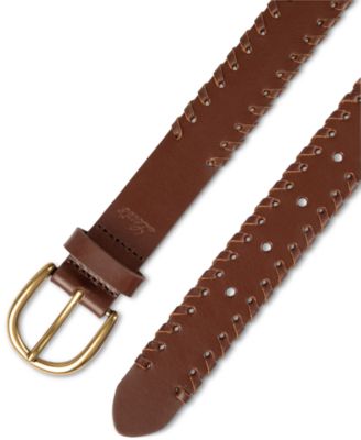 Laced-Edge Casual Leather Belt