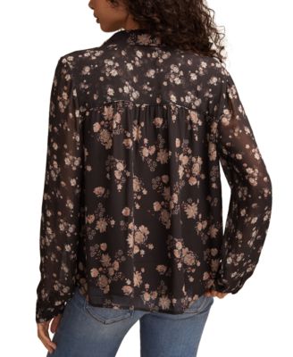 Women's Mix Print Long Sleeve&nbsp;Button Down Top