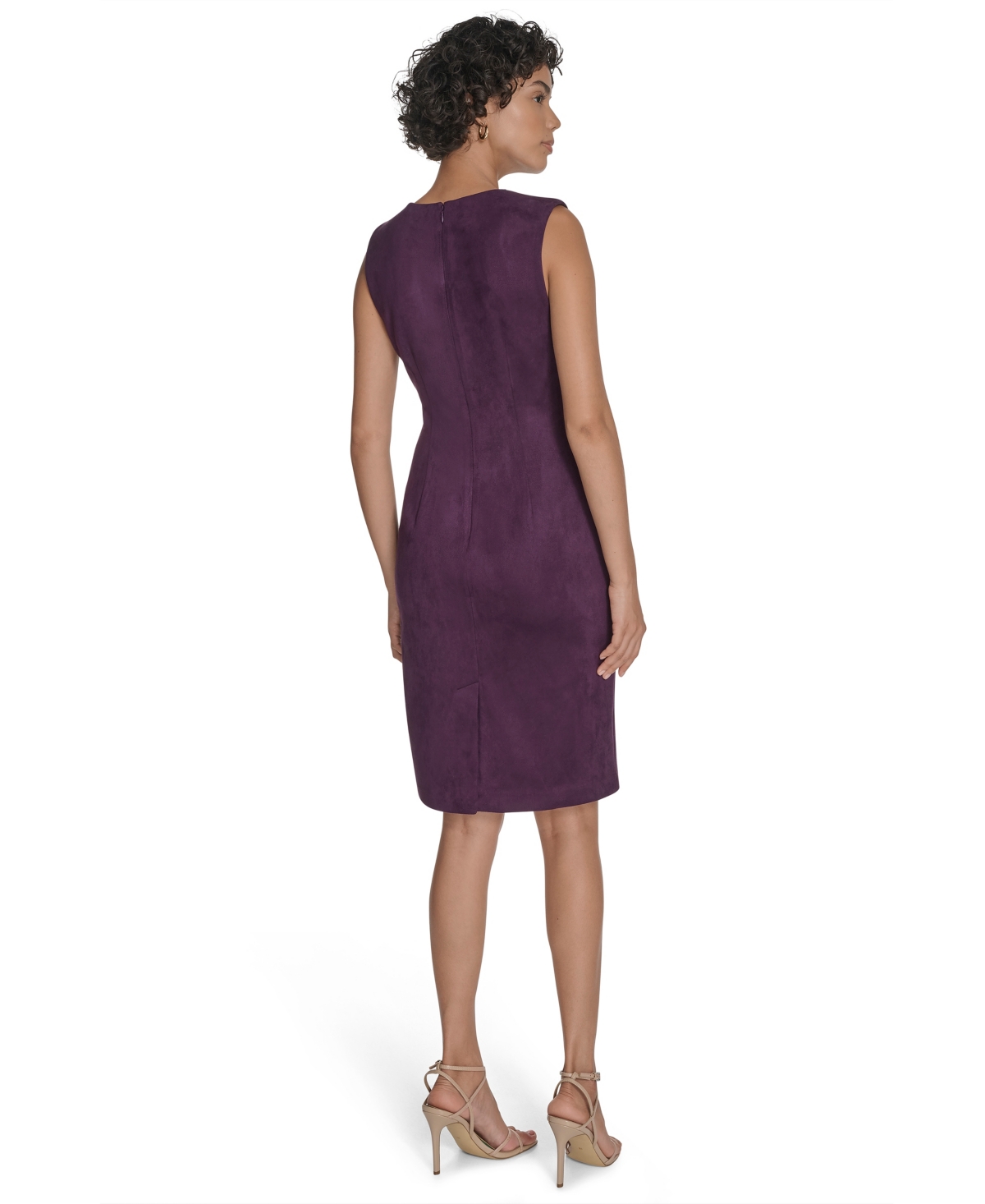Calvin Klein Women's Side Ruched Midi Dress In Purple