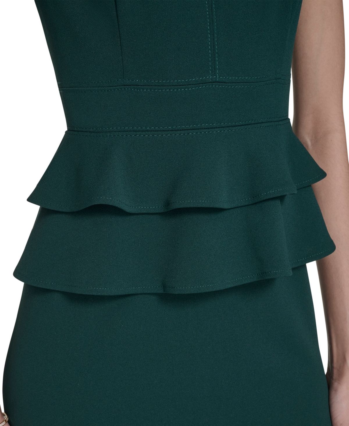 Calvin Klein Women's Short Sleeve Peplum Sheath Dress In Green