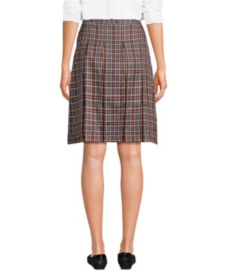 Women's Plaid Box Pleat Skirt Top of the Knee