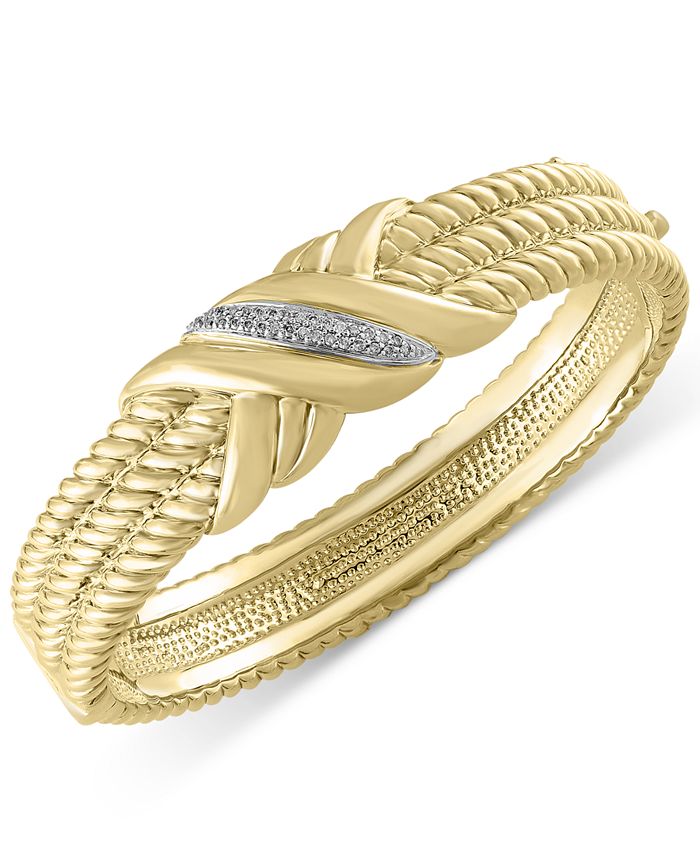 EFFY Collection D'Oro by EFFY Diamond Bangle Bracelet (1/6 ct. t.w.) in 14k Gold Macy's