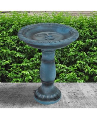 Outdoor Glass Fiber Reinforced Concrete Patio Garden Façade du Soleil Bird Bath - 26"