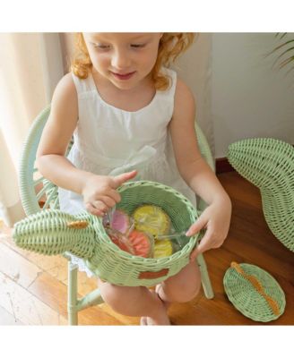 - Handcrafted Rattan Dinosaur Storage Basket - Wicker