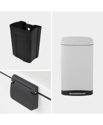 10.6 Gal./40 Liter Stainless Steel Rectangular Step-on Trash Can for Kitchen