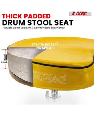 Drum Throne 4" Padded Guitar Stool Drummer Chair Adjustable Musician Seat - DS CH YLW SDL HD
