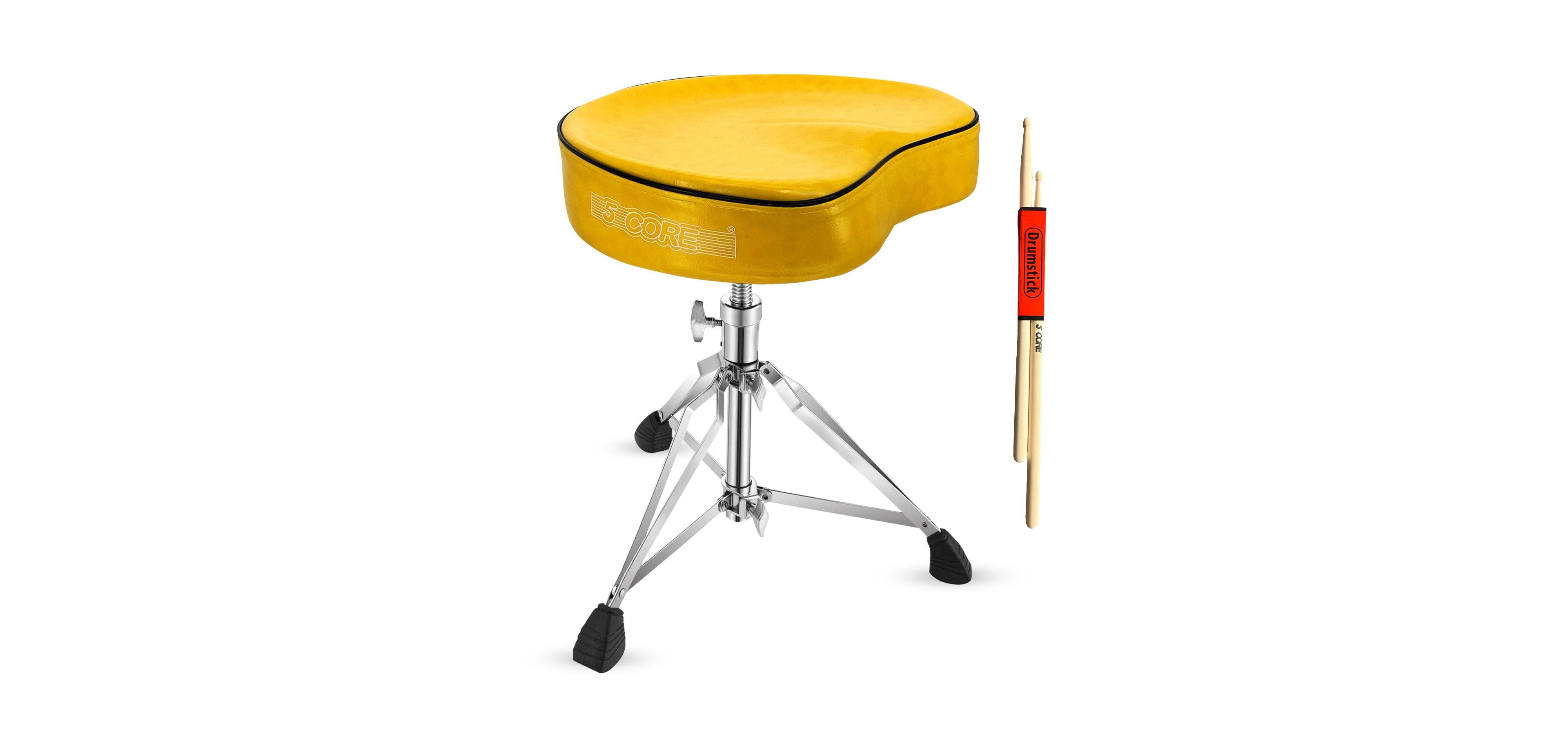 5 Core Drum Throne 4" Padded Guitar Stool Drummer Chair Adjustable Musician Seat