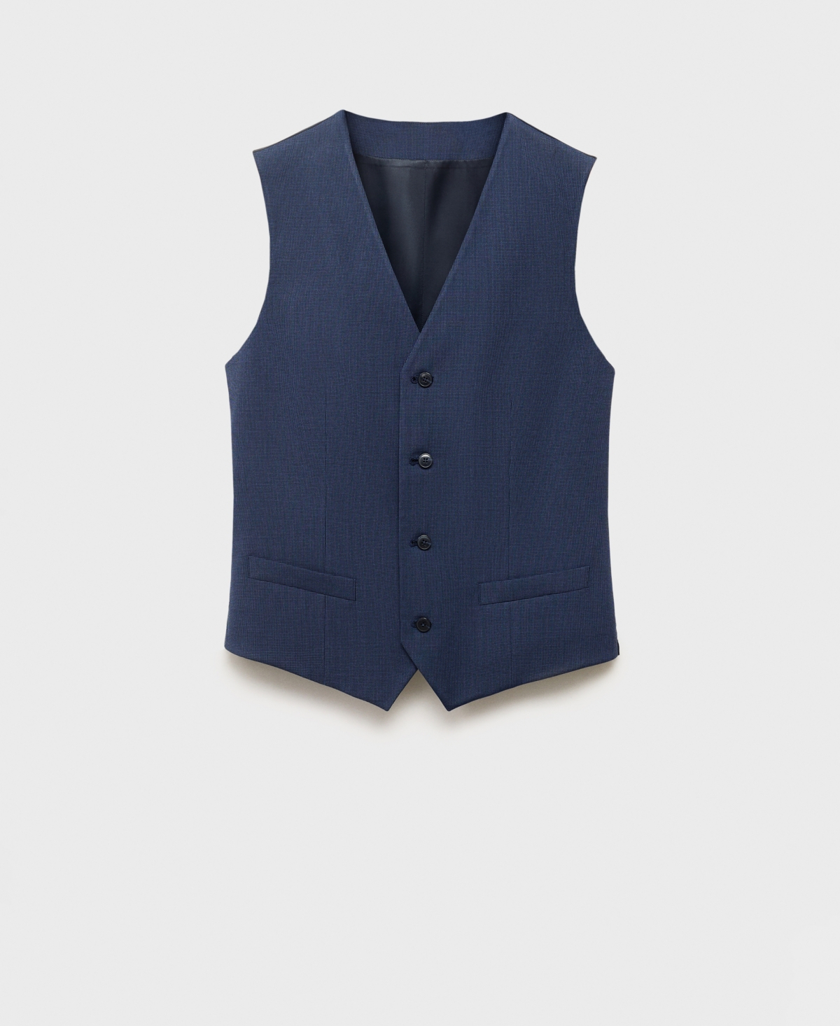 Mango Paris Superslim Fit Stretch Suit Vest In Blue