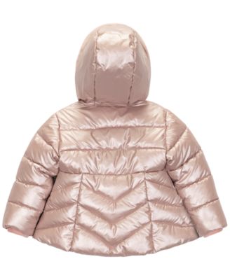 Toddler & Little Girls' Metallic Quilted Jacket