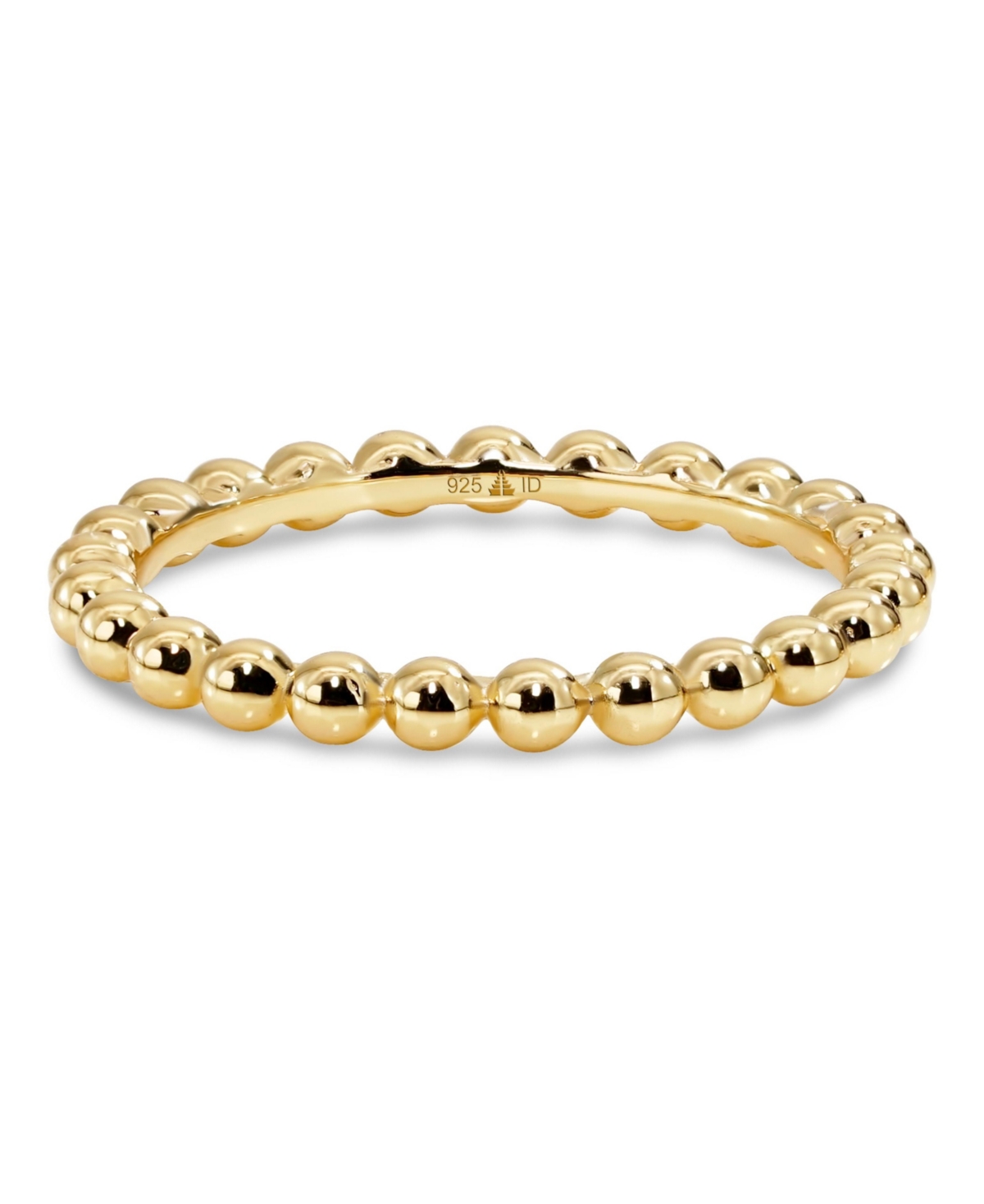 Beaded Ball Ring in Gold Plated Sterling Silver - Gold