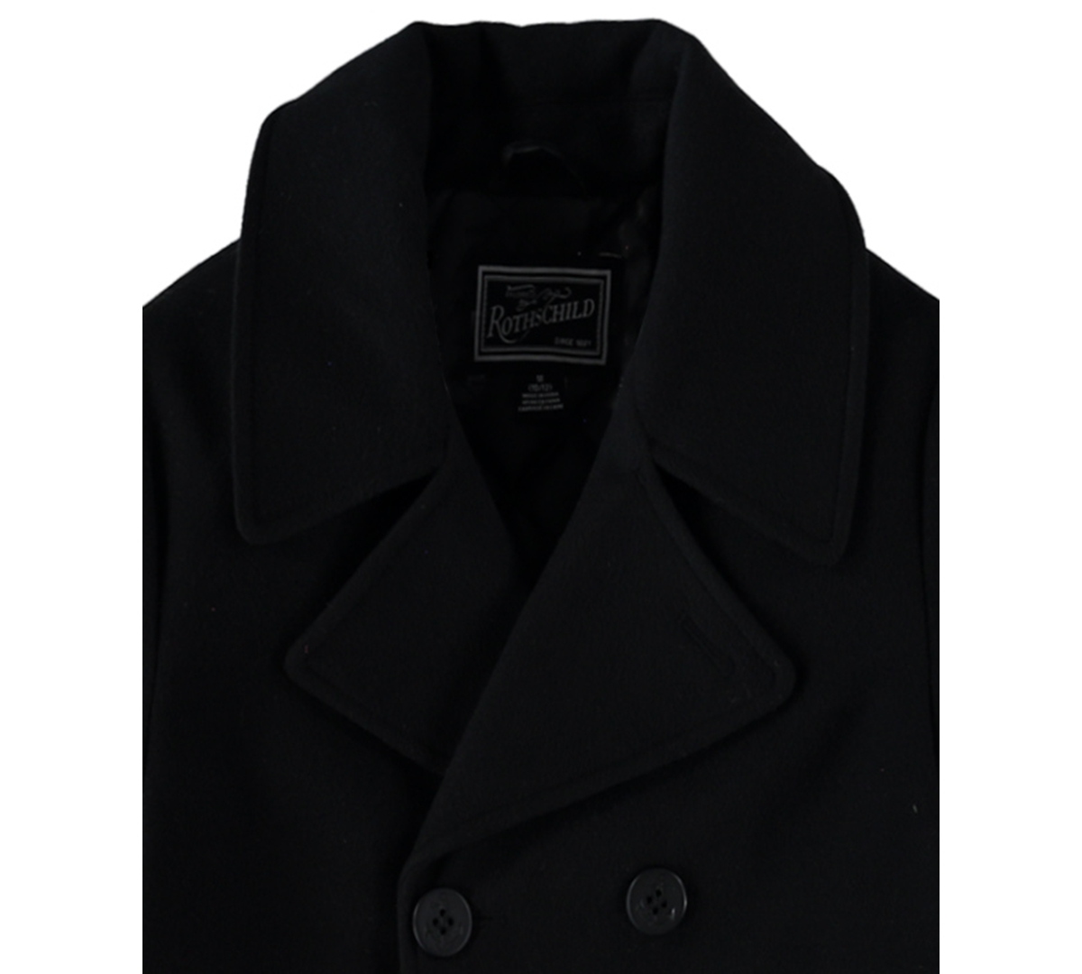 S Rothschild & Co Big Boys Double Breasted Peacoat In Black