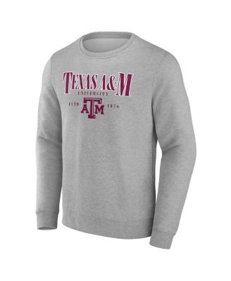 Men's Gray Texas A&M Aggies True Classics Act Fast Fleece Pullover Sweatshirt