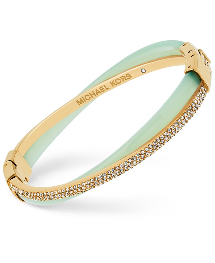 Michael Kors Pavé and Acetate Crossover Bangle Bracelet - Macy's
