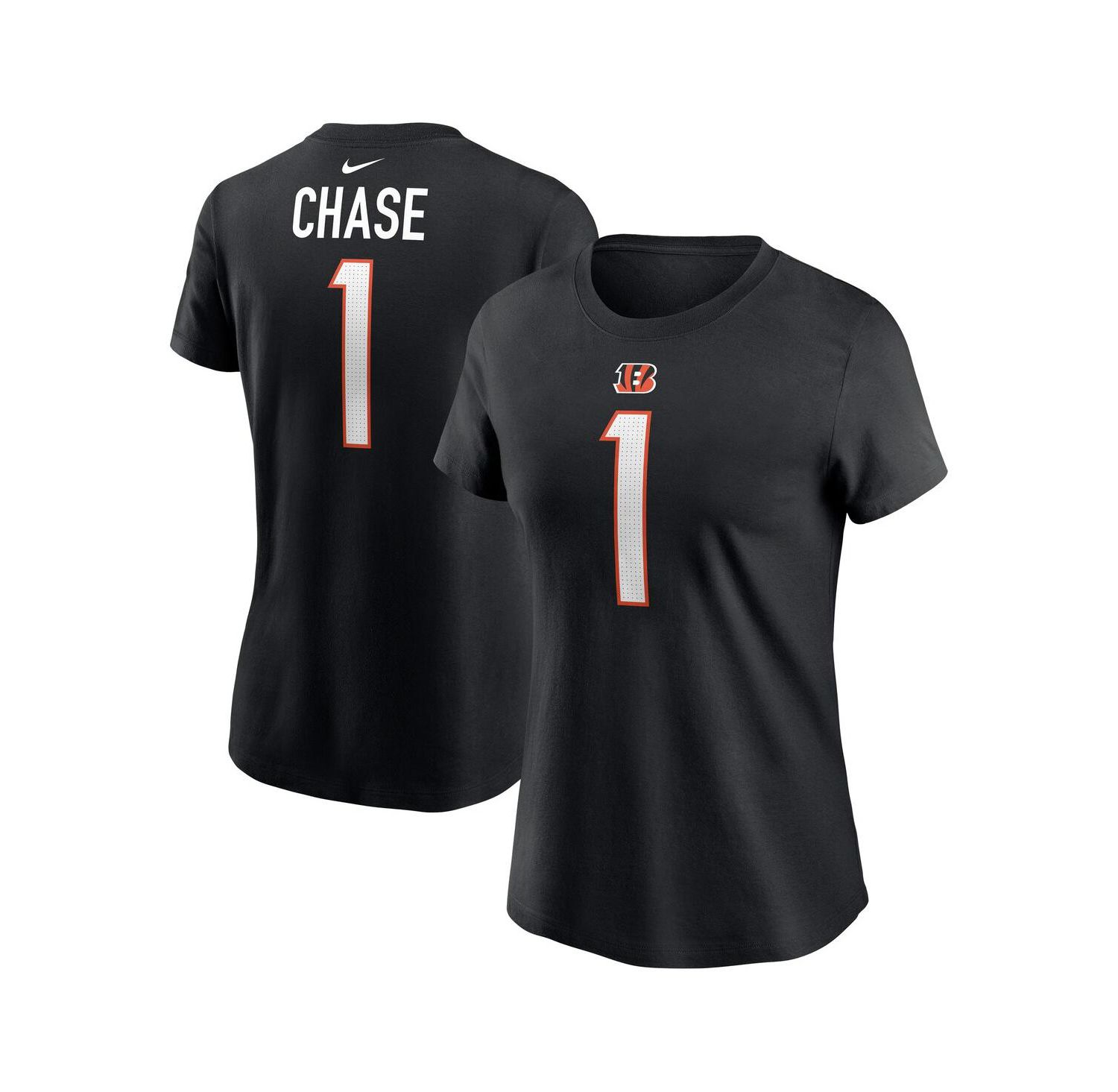 Women's Ja'Marr Chase Black Cincinnati Bengals Player Name & Number T-Shirt