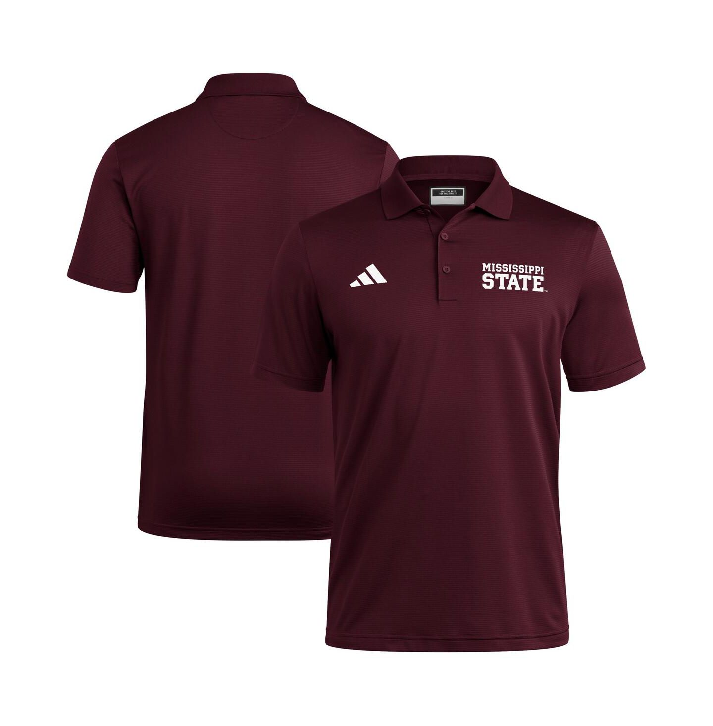 Мужское поло adidas Maroon Mississippi State Bulldogs Ultimate 365 Ottoman Polo Shirt — фото 1