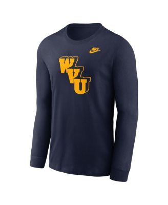 Men's Navy West Virginia Mountaineers Legacy Primary Logo Long Sleeve T-Shirt