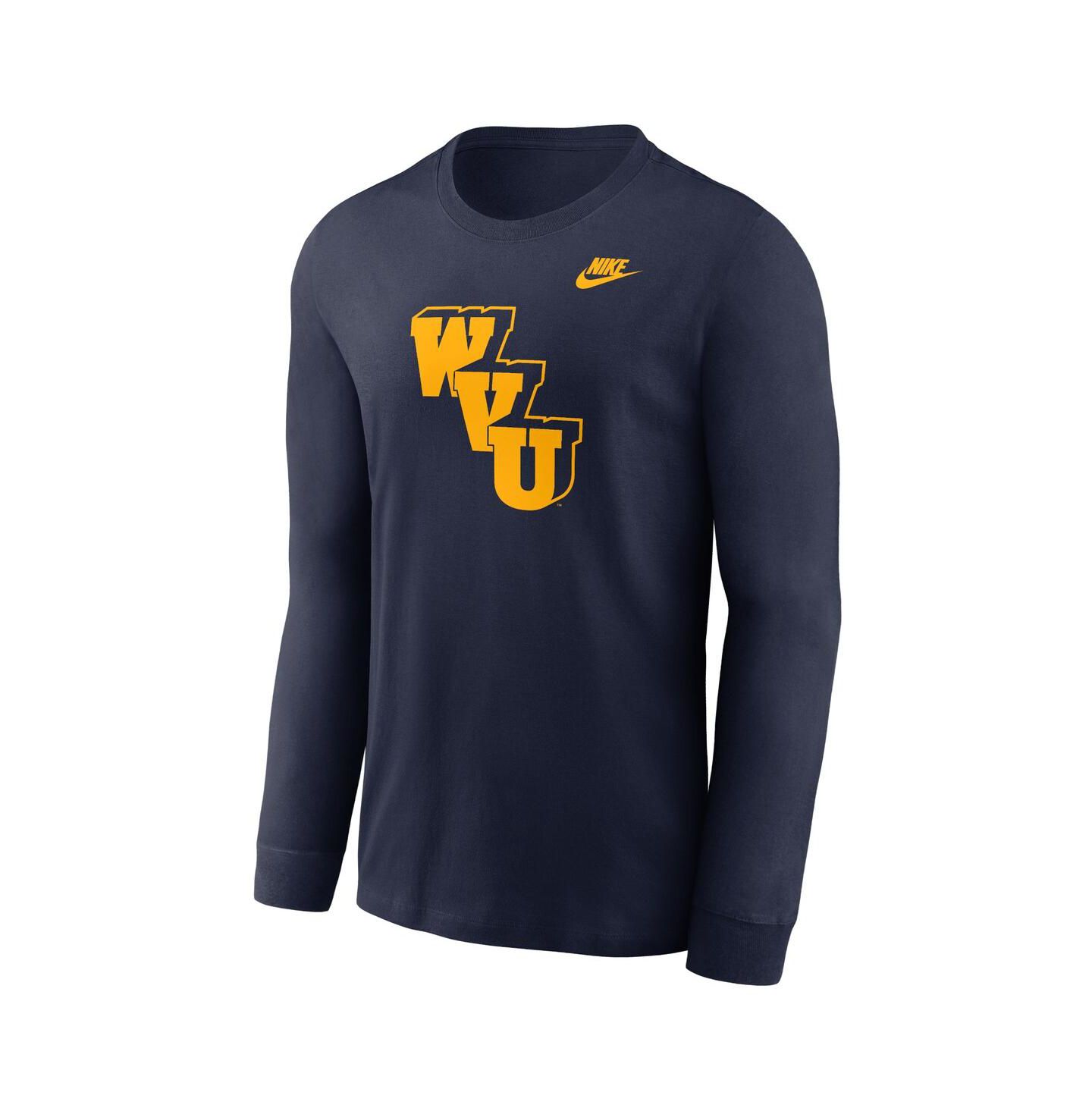 Мужская футболка Nike Navy West Virginia Mountaineers Legacy Primary Logo Long Sleeve — фото 2