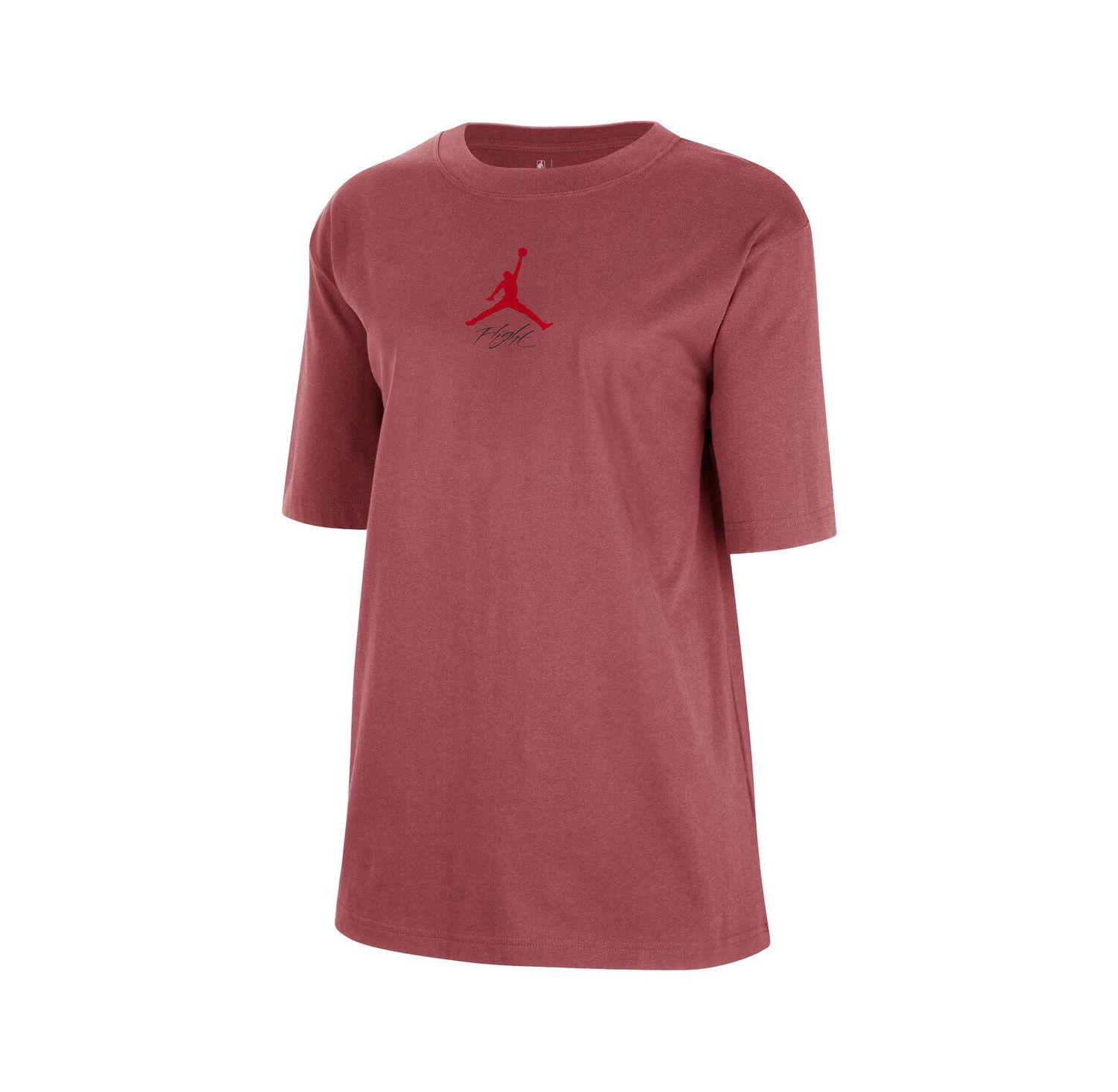 Women's Red Atlanta Hawks Courtside Statement Edition Boyfriend T-Shirt