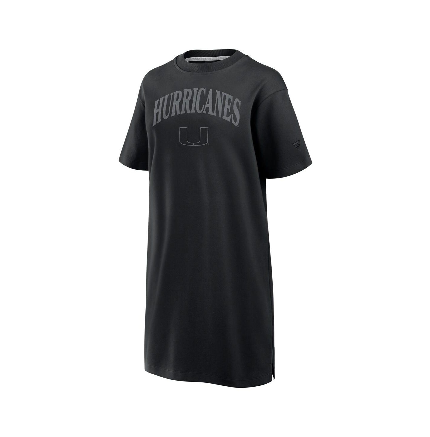 Женское платье Fanatics Black Miami Hurricanes Elements Go Tri-Blend T-Shirt — фото 2
