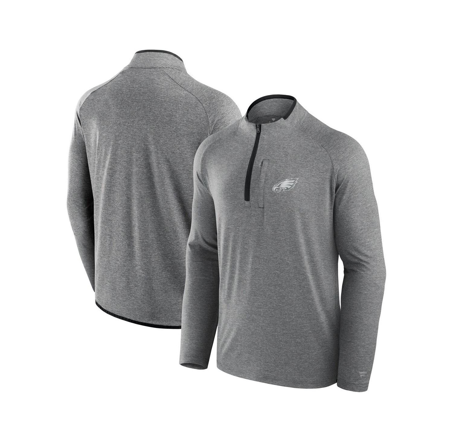 Men's and Women's Charcoal Philadelphia Eagles Front Office Performance Primary Quarter-Zip Jacket
