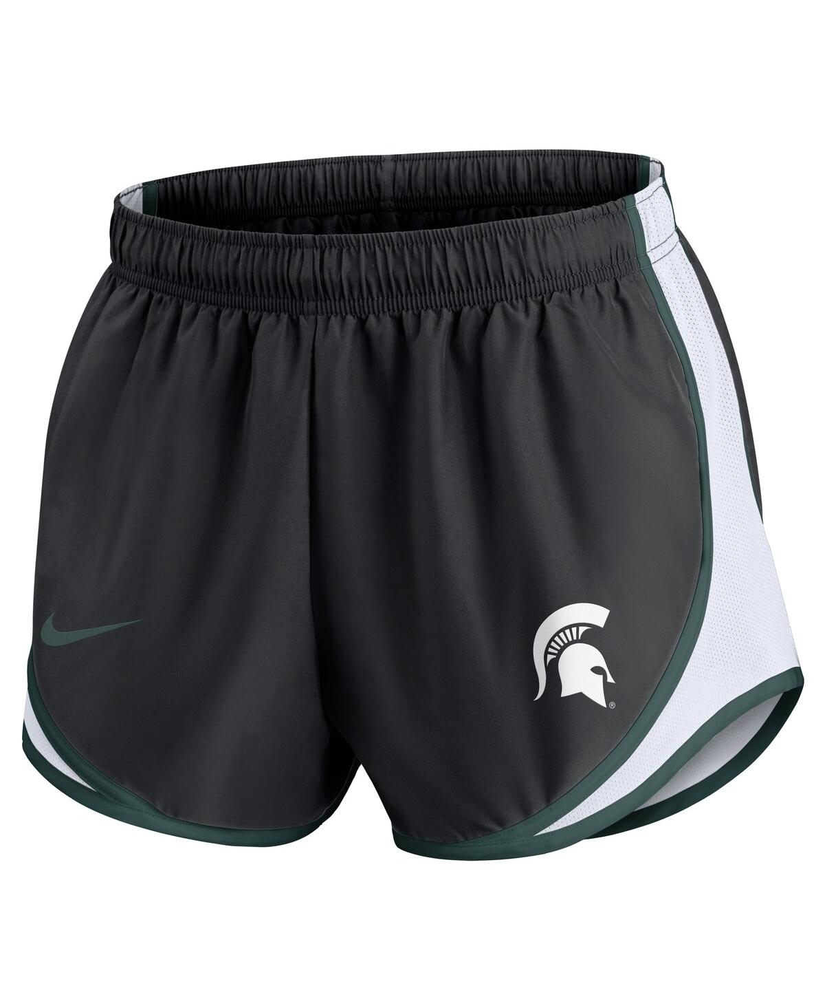 Nike Women's Black Michigan State Spartans Spring Break Tempo Performance Shorts In Black