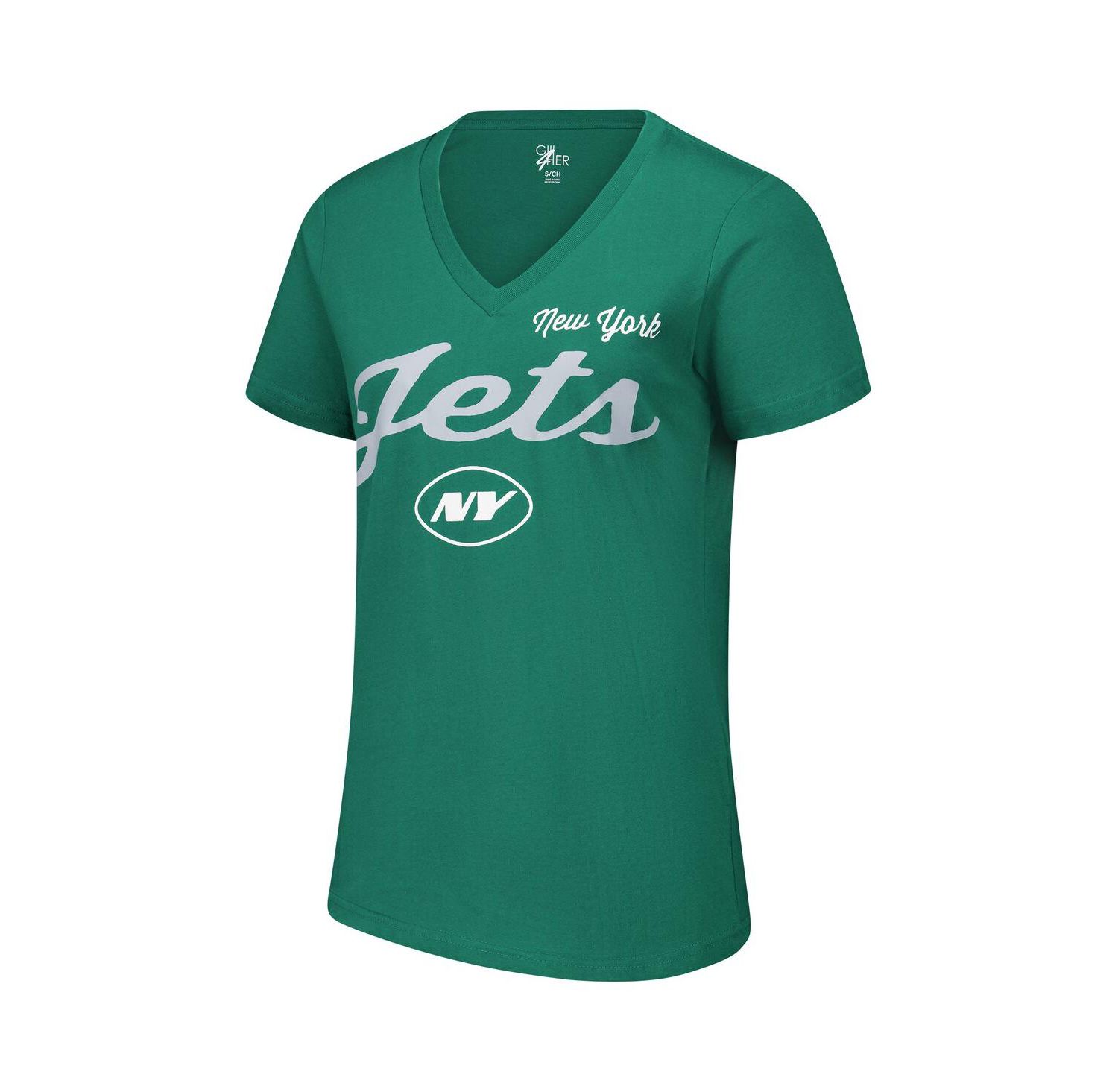 Women's Green New York Jets Post Season V-Neck T-Shirt
