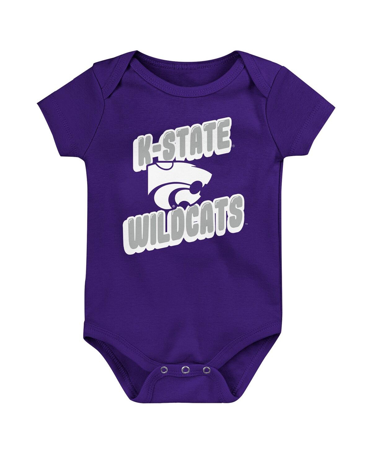 Outerstuff Newborn 3-pack Purple Kansas State Wildcats Sunday Comics Bodysuit Set In Multi