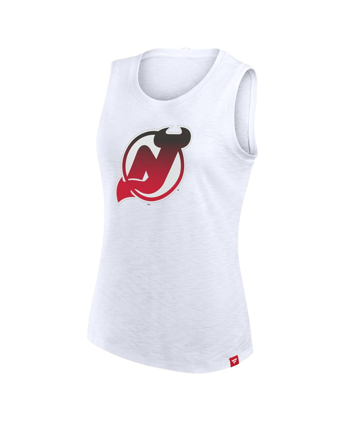 Fanatics Women's White New Jersey Devils Slub Tank Top In White