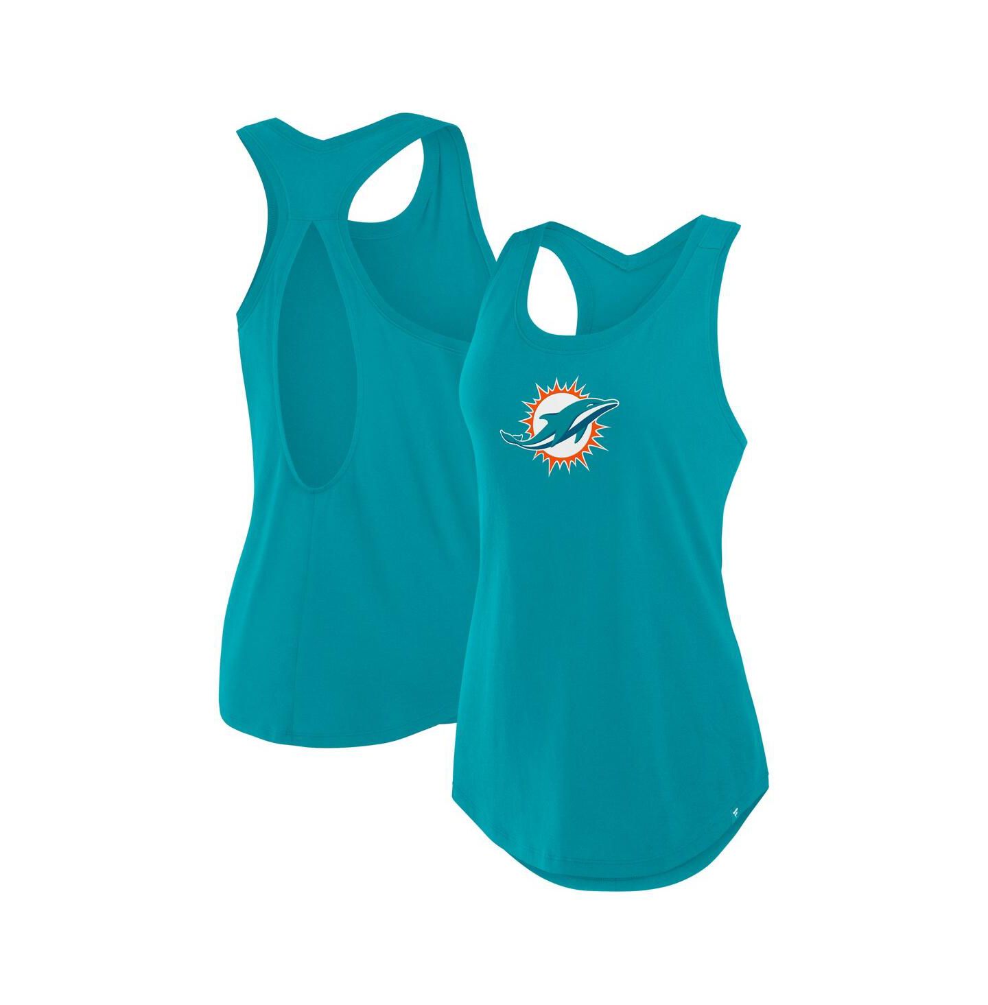 Женский топ Fanatics Aqua Miami Dolphins Iron Fan — фото 1