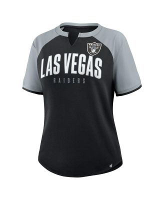 Women's Black/Silver Las Vegas Raiders Height Advantage T-Shirt