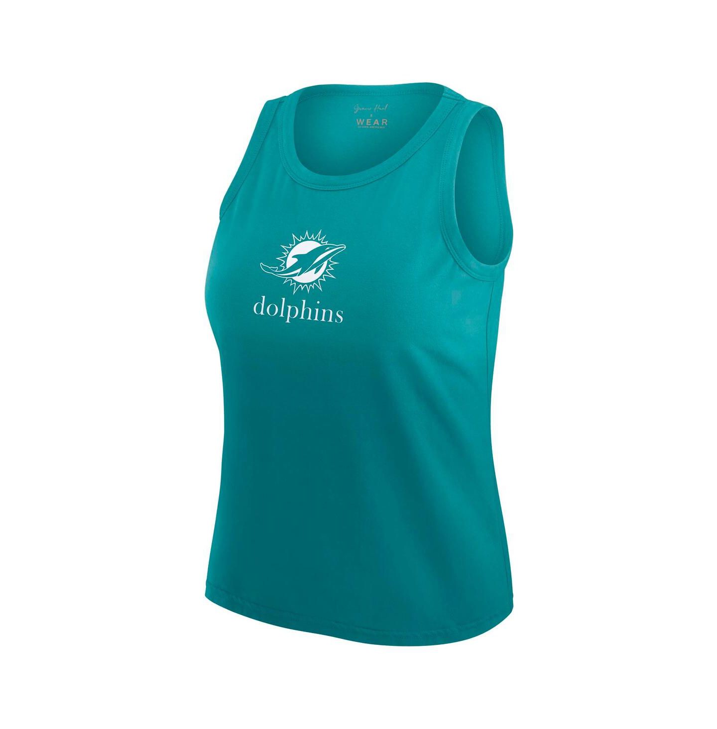 Женский топ WEAR by Erin Andrews x Gracie Hunt Aqua Miami Dolphins Ombre — фото 2