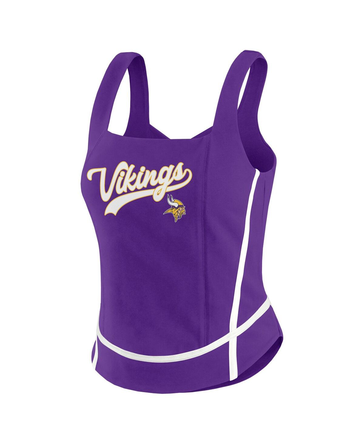 Wear By Erin Andrews Purple Minnesota Vikings Square Neck Tank Top In Purple