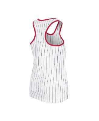 Women's White Cleveland Guardians Gameday Pinstripe Tank Top