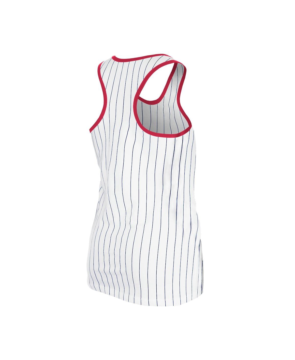 New Era Women's White Cleveland Guardians Gameday Pinstripe Tank Top