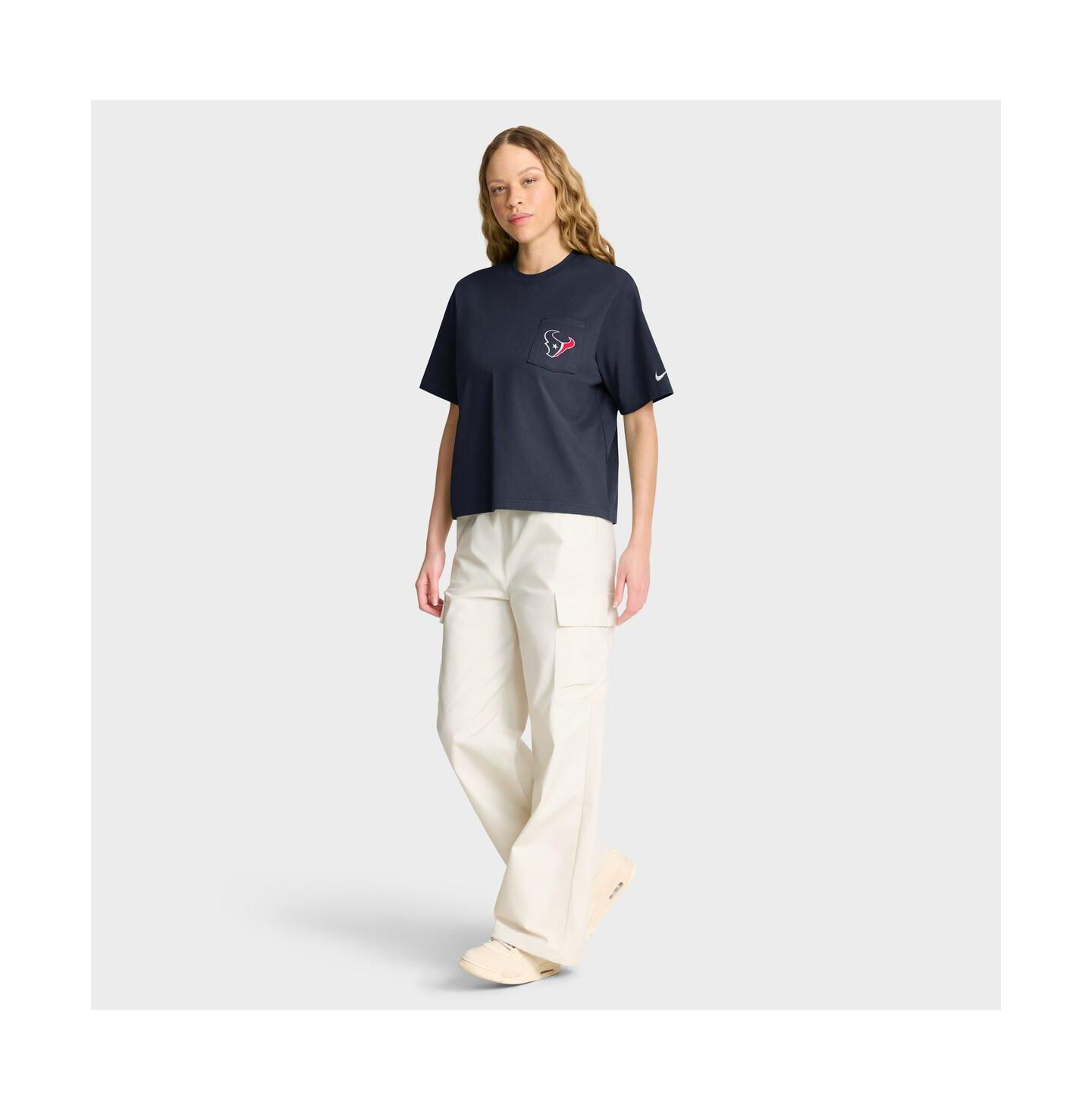 Женская футболка Nike Navy Houston Texans Rewind Pocket Boxy — фото 3