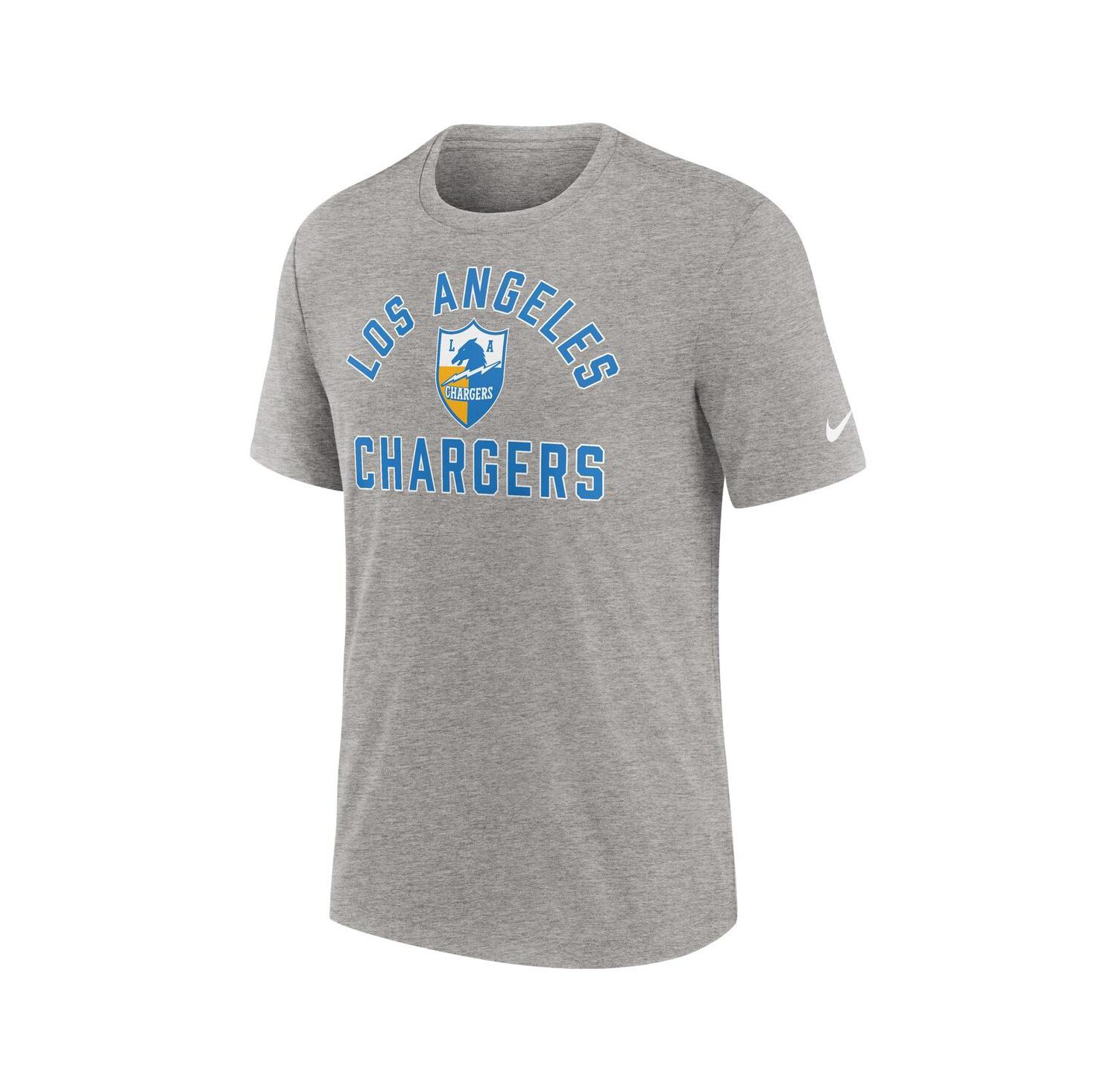 Men's Heather Gray Los Angeles Chargers Favorable Timeline Tri-Blend T-Shirt