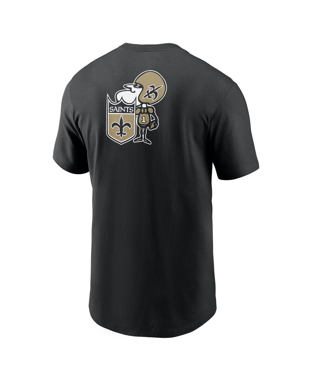 Nike Black New Orleans Saints Rewind Front And Back Hit Essential T-shirt In Black