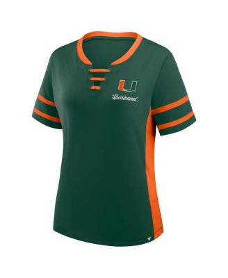 Women's Green/Orange Miami Hurricanes Be Fearless Athena Lace-Up T-Shirt