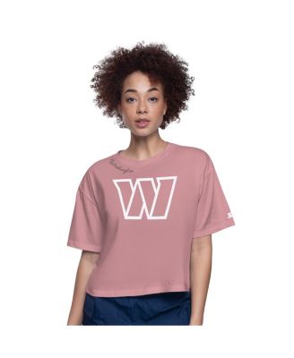 Starter - Women's Pink Washington Commanders Play the Ball Boxy Cropped T-Shirt