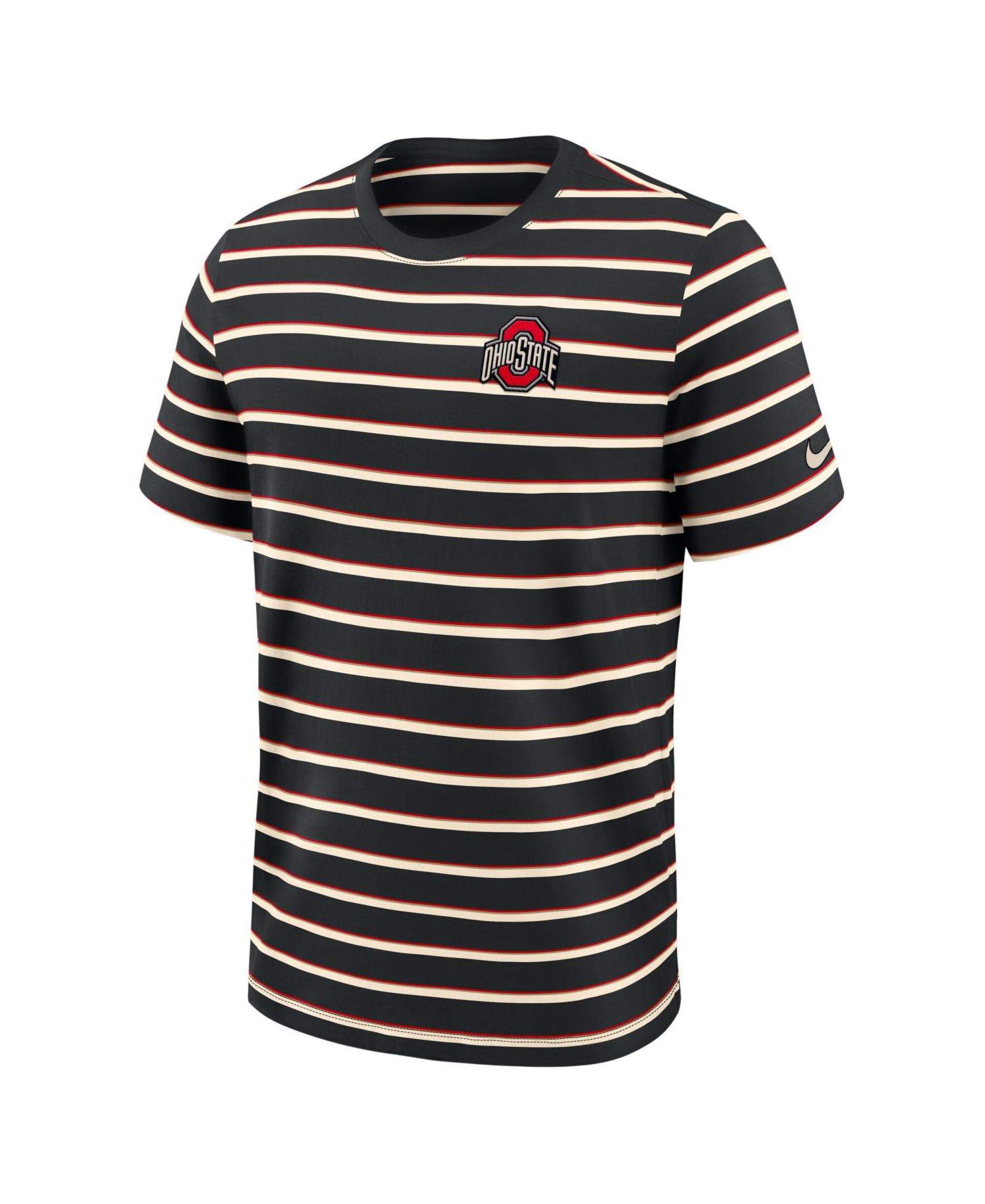 Men's Black Ohio State Buckeyes Athletic Prep Legacy Summit Stripe T-Shirt